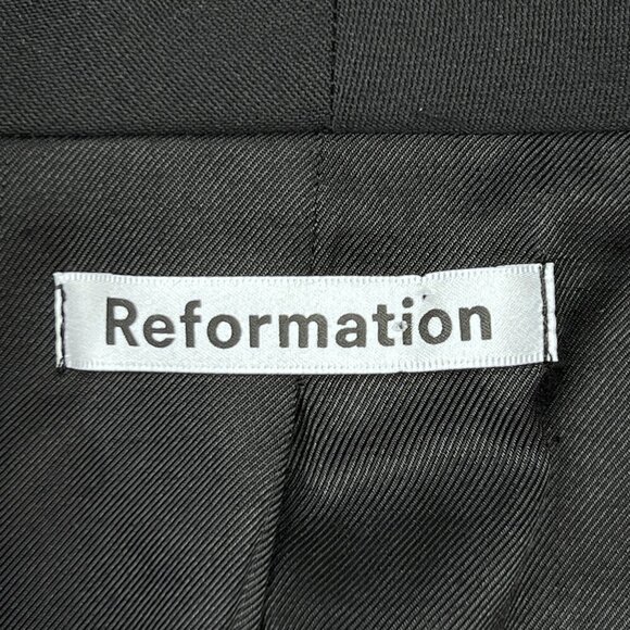 Reformation Black Button-Down Back Cutout Tuxedo Mini Dress Size 4 - NWOT - Picture 5 of 7